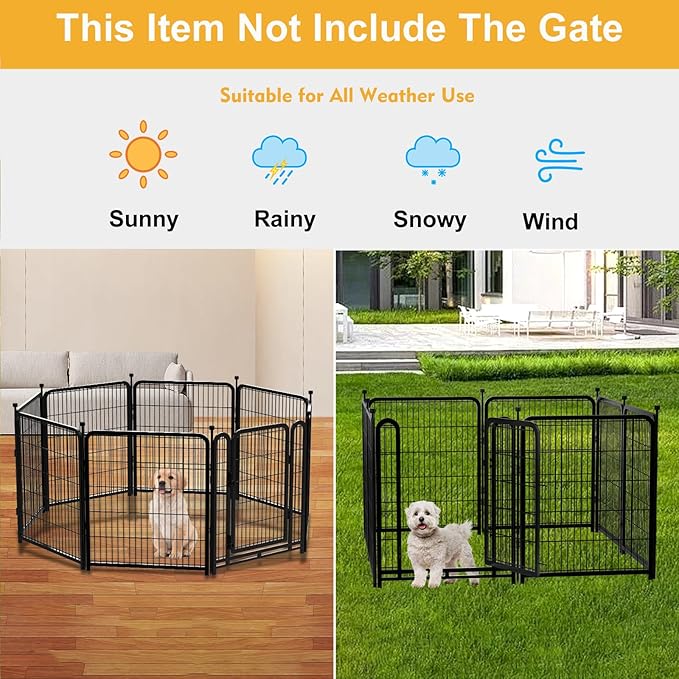 Garden Fence 36 Inch 14 Panels Without Gate,Be Suitable for Inside and Outside,Low Threshold Total 31 Ft(l) Garden Fence for Yard and Dog, Black Dog Pen Wide Door