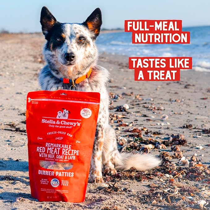 Stella & Chewy's Freeze Dried Raw Dinner Patties – Grain Free Dog Food, Protein Rich Remarkable Red Meat Recipe – 5.5 oz Bag