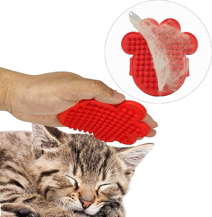 KIRTI PET Grooming Massage Brush for Dogs Cats, Shampoo Bathing Combing and Deshedding Silicone Brush, Soft Rubber Soothing Slicker Bristles with Adjustable Strap B105