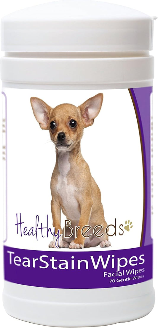 Healthy Breeds Chihuahua Tear Stain Wipes 70 Count