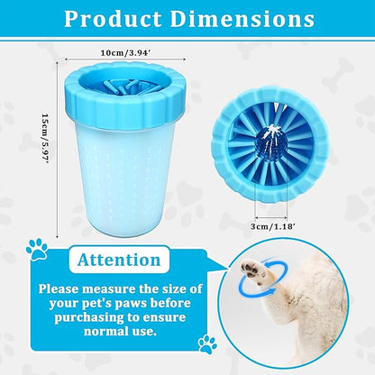 Qianruida Dog Paw Cleaner Cup, Soft Silicone, Portable, Easy to Clean, Removes Mud and Dirt, Grooming Accessory for Home, Travel – Blue, L