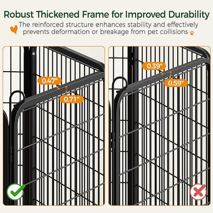 Yaheetech Dog Playpen Outdoor, 40 inch 24 Panels Dog Pen Indoor Heavy Duty Puppy Exercise Pen Metal Pet Fence for RV Camping/Yard/Garden