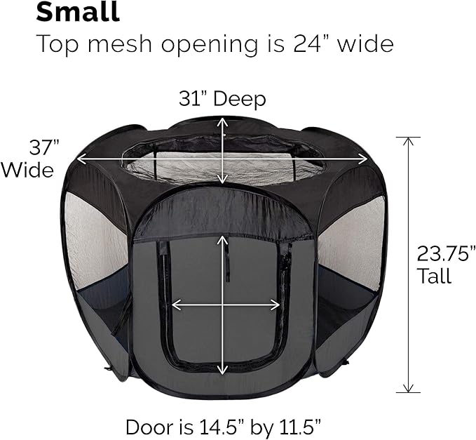 Furhaven Portable Dog Playpen Cat Tent, Pet playground/kennel foldable indoor outdoor zippered puppy crate - Gray, Small