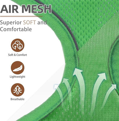 PUPTECK Soft Mesh Dog Harness and Leash Set Pet Puppy Cat Comfort Padded Vest No Pull Harnesses, Solid Green, S