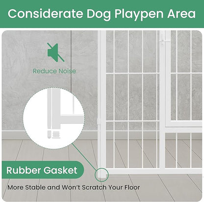 HealSmart Dog Playpen Indoor, Puppy Playpen Indoor Outdoor for Yard, Camping, RV, 32" Height 8 Panels Heavy Duty Dog Pen for Small/Medium Dogs, White