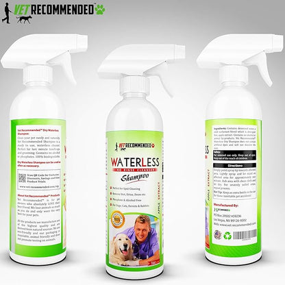 Waterless Dog Shampoo No Rinse Dry Shampoo for Dogs (16oz), Detergent and Alcohol Free, Apple Extract - Perfect for Spot Cleaning The Dog Coat - Made in USA