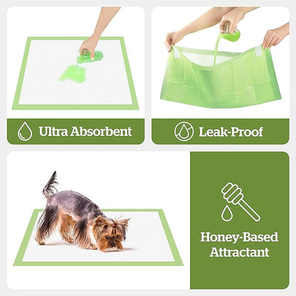 Pogi's Pads n' Wipes Bundle - 20 Medium Sized Dog Training Pads with Sticky Tabs (18 x 24 inches) and 100 Plant-Based, Hypoallergenic Pet Wipes for Dogs