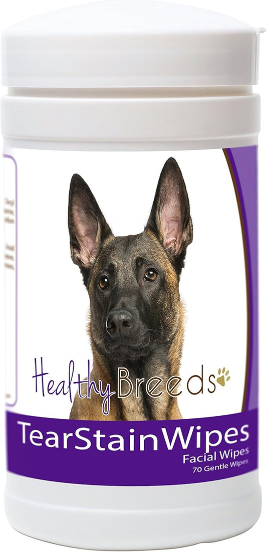 Healthy Breeds Belgian Malinois Tear Stain Wipes 70 Count