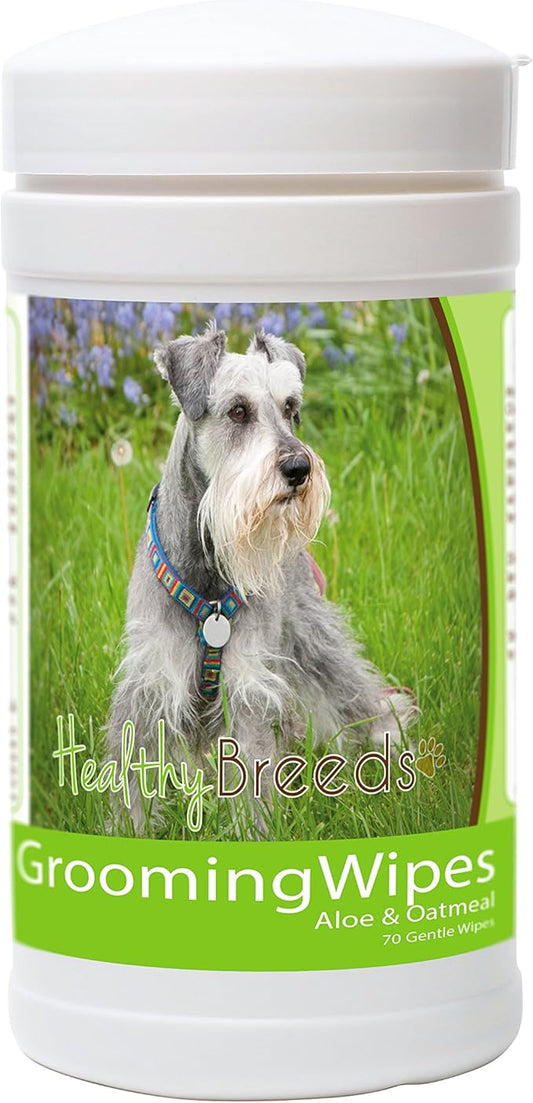 Healthy Breeds Miniature Schnauzer Grooming Wipes 70 Count