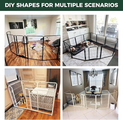 FXW Homeplus Dog Playpen for Indoor Use - Stress-Free and Safe Play, Heavy Duty 24 Inch 12 Panels Dog Pen for Puppies & Small Dogs, Black│Patented