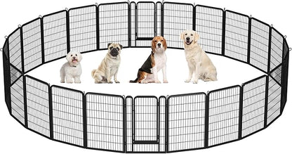 Yaheetech Dog Playpen Outdoor, 40 inch 24 Panels Dog Pen Indoor Heavy Duty Puppy Exercise Pen Metal Pet Fence for RV Camping/Yard/Garden