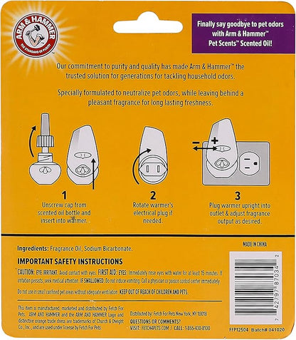 Arm & Hammer For Pets Scents Plug-in Scented Oil Refills in Lavender Fields, 4-Pack | Home Deodorizer For Pet Smells | Room Deodorizer for Homes with Pets, 0.67 Fl Oz x 2