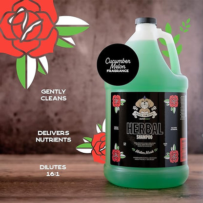 Bark2Basics Rock The Dog Herbal Pet Shampoo, 1 Gallon - Naturally Derived Ingredients, Unique Herbal Blend, Protects, Repairs, and Nourishes, Professional Grade