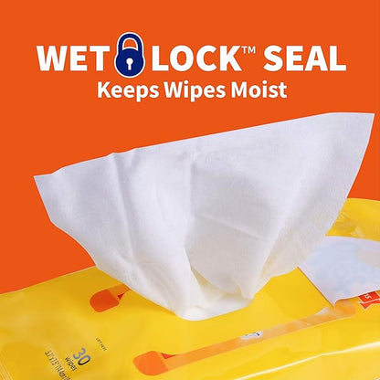 Wet Ones for Pets Paw & Tushie Dog Wipes with Chamomile Dog Wipes for All Dogs in Tropical Splash Scent, Wipes with Wet Lock Seal Pouch Dog Paw Wipes (Pack of 2, 30 Count Total)