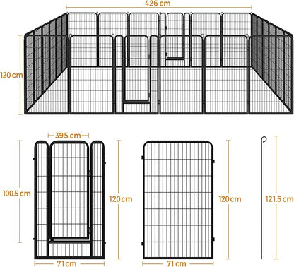 Yaheetech Dog Playpen Outdoor, 47 inch 24 Panels Dog Pen Indoor Heavy Duty Puppy Exercise Pen Metal Pet Fence for RV Camping/Yard/Garden
