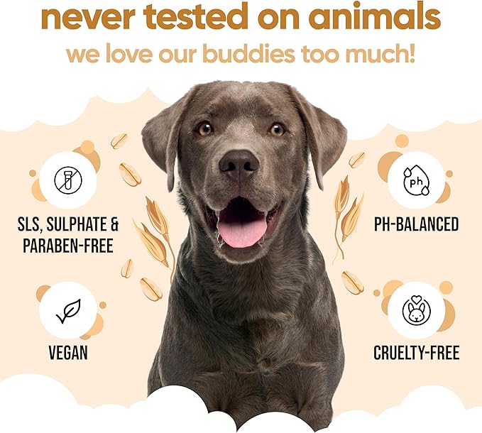 Oatmeal Dog Shampoo Shampoo for Dogs with Irritated Skin | Relieving and Rehydrating | with Aloe Vera and Pro Vitamin B5 (16.90oz)