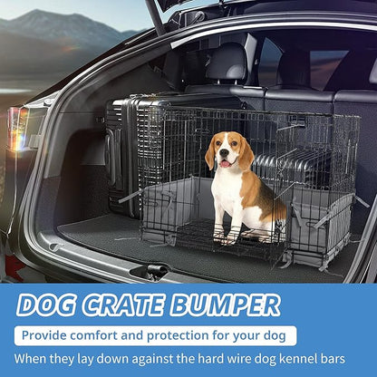 Hombys Dog Crate Bumper with Ties - Soft Crate Accessory (Do Not Include Cage) (Dark Grey, 36"x22")
