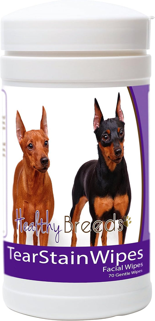 Healthy Breeds Miniature Pinscher Tear Stain Wipes 70 Count
