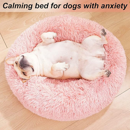 Dog Beds for Small Dogs 19 inches Anxiety and Calming Pink Dog Beds Washable Fluffy and Plush Cute Puppy Beds for Small Dogs Girl Fits up to 15 lbs Pets Beds for Small Dog.