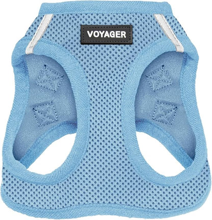 Voyager Step-in Air Dog Harness - All Weather Mesh, Reflective, No Pull Harness for Small, Medium Dogs, Cats - Secure with Hook & Loop Fastener, Buckle, Double D-Rings - Baby Blue, XS