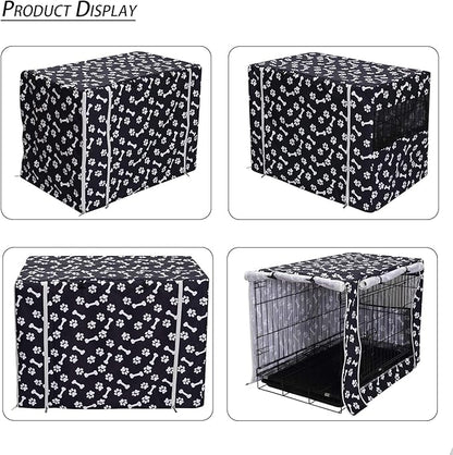 Geyecete Large Dog Crate Covers Fits 24inch-48inch Dog Crates for Small Medium Large Dogs Dog Crate Bed Dog Crate with Cover - Cover only(Crate Not Included)-Black-30