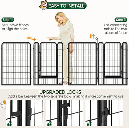 Yaheetech Dog Playpen Outdoor, 40 inch 24 Panels Dog Pen Indoor Heavy Duty Puppy Exercise Pen Metal Pet Fence for RV Camping/Yard/Garden