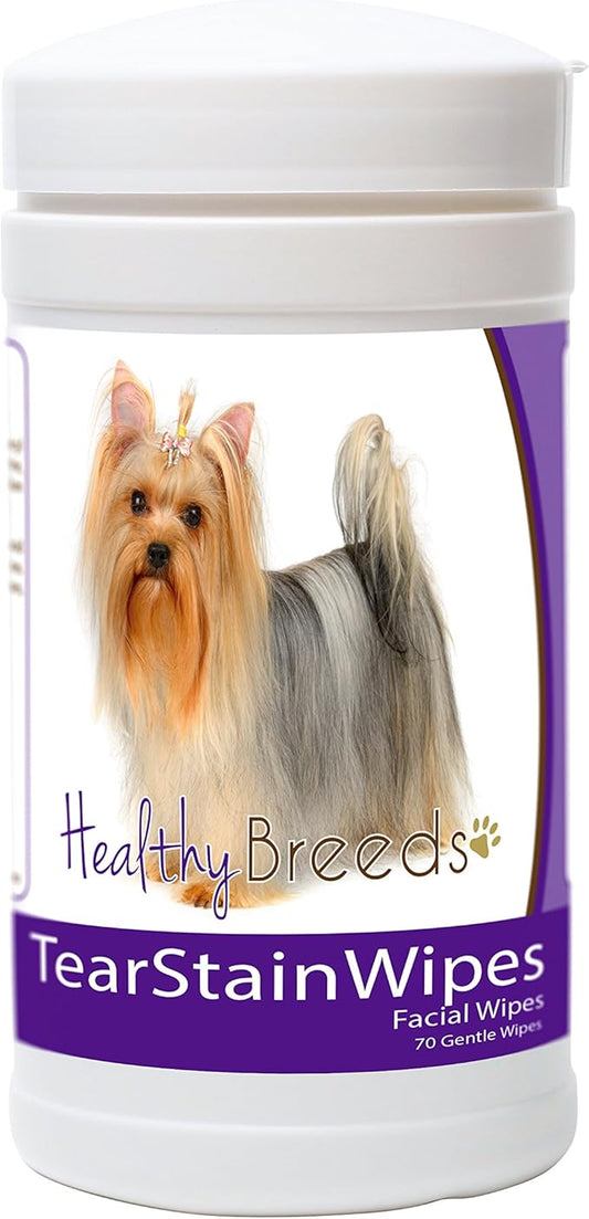 Healthy Breeds Yorkshire Terrier Tear Stain Wipes 70 Count