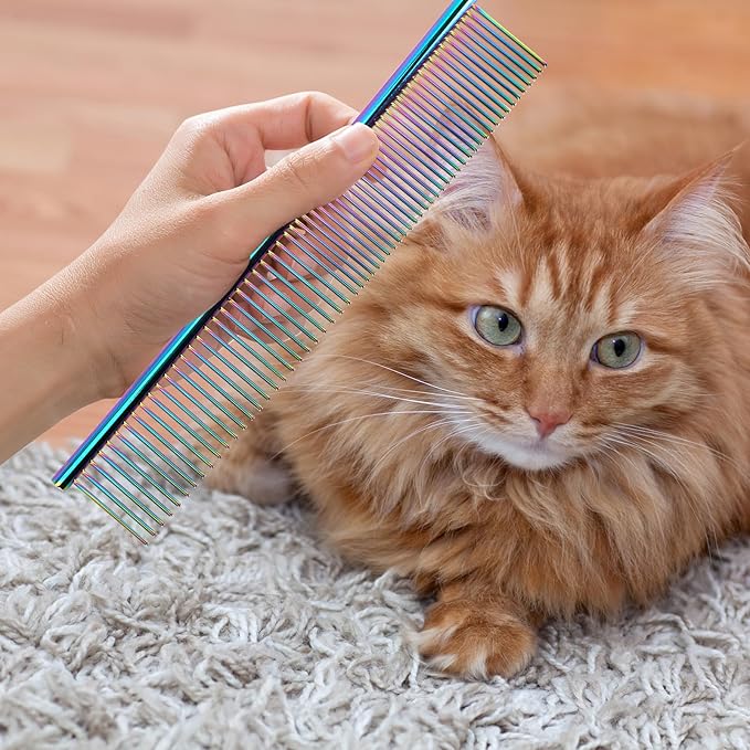 Metal Dog Comb for Removing Knots and Tangles, Cats with Long Hair