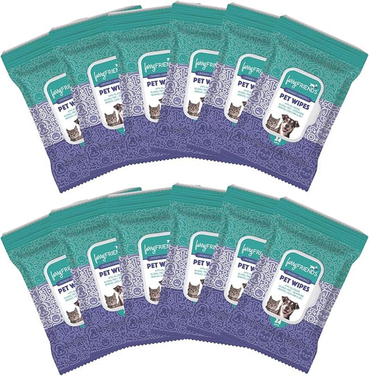 FurryFriends Pet Wipes | Lavender Chamomile Scented | Hypo-allergenic | Alcohol Free| Deodorizing | Removes Loose Hair & Dirt | Incredibly Clean | 12 Pack