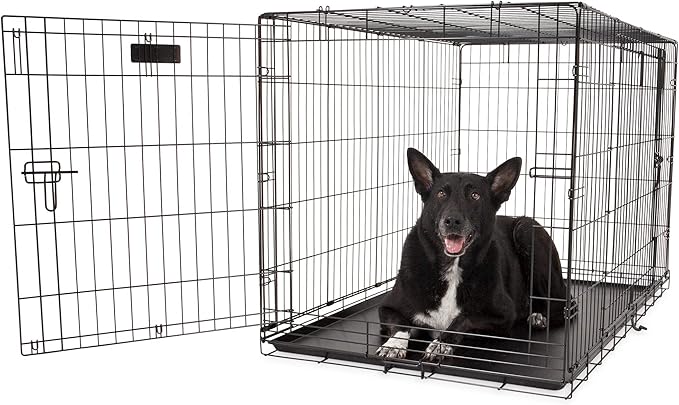 Precision Pet Products Two Door Great Crate Wire Dog Crate, 48 Inch, For Pets 90-125 lbs, With 5-Point Locking System
