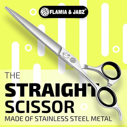 Professional Dog Grooming Scissors/Shears, Straight, for Dogs, Cats & Pets (Right Handed, Stainless Steel 7.5 Inch)