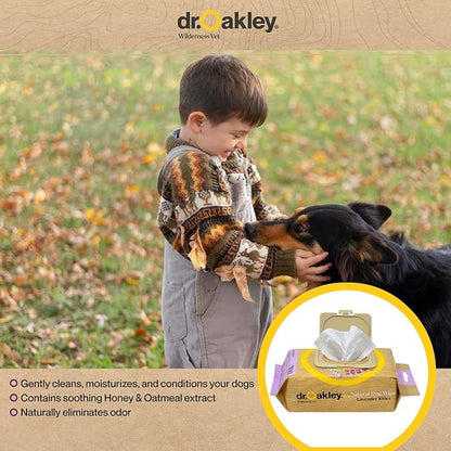 Daily Natural Dog Wipes, Lavender Scented, 100 Ct, Gentle, Moisturizing, Odor-Eliminating, Alcohol-Free, Vet Approved