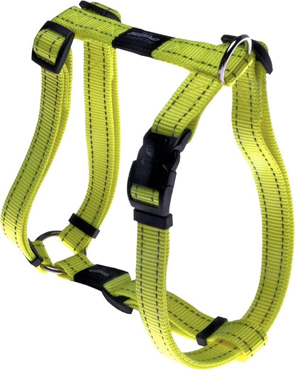 Reflective Adjustable Dog H Harness for Extra Large Dogs; Matching Collar and Leash Available, Yellow