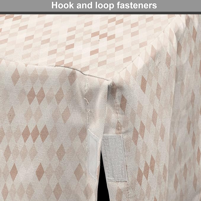 Lunarable Cream Dog Crate Cover, Geometrical Design Soft Colored Diamond Line Harlequin Background Pattern Classic Image, Easy to Use Pet Kennel Cover for Medium Large Dogs, 42 Inch, Tan