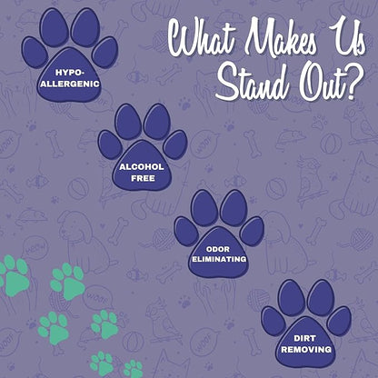 FurryFriends Pet Wipes | Lavender Chamomile Scented | Hypo-allergenic | Alcohol Free| Deodorizing | Removes Loose Hair & Dirt | Incredibly Clean | 4 Pack