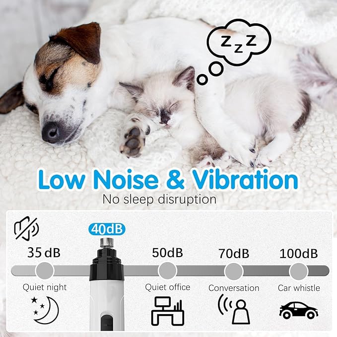 Silent Grind Pro for Dogs, Silent Grind Pro Dog Nail Trimmer, Rechargeable Electric Dog Nail Clippers, Super Quiet Dog Nail Grinder, Pet Nail Grinder Paws Grooming & Smoothing Tool