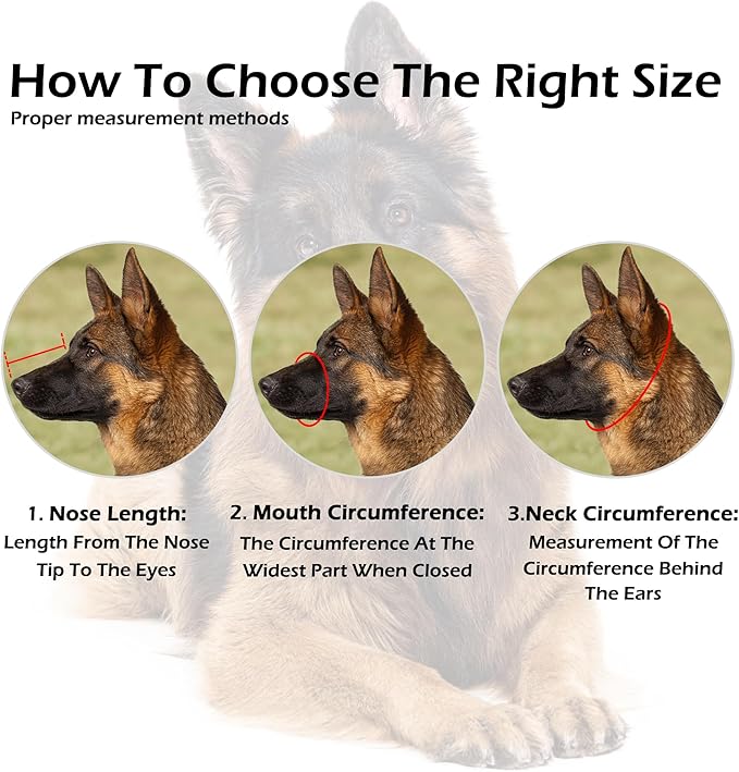 OOPSDOGGY German Shepherd Dog Muzzle for Large Dogs - Leather Breathable Secure Basket Muzzle for Large Breeds Prevents Biting No Chewing Adjustable (Brown, Size 7 - German Shepherd)