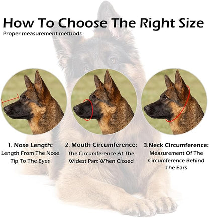 OOPSDOGGY German Shepherd Dog Muzzle for Large Dogs - Leather Breathable Secure Basket Muzzle for Large Breeds Prevents Biting No Chewing Adjustable (Brown, Size 7 - German Shepherd)