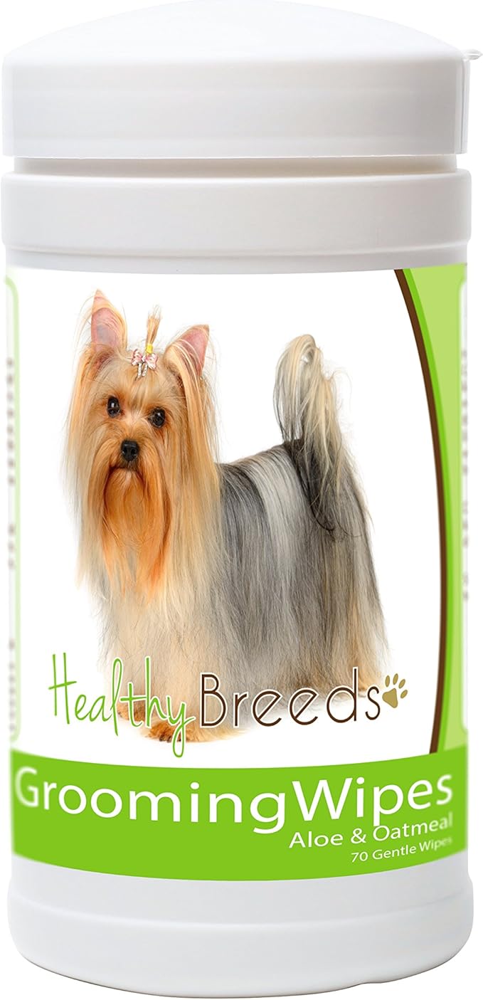 Healthy Breeds Yorkshire Terrier Grooming Wipes 70 Count White