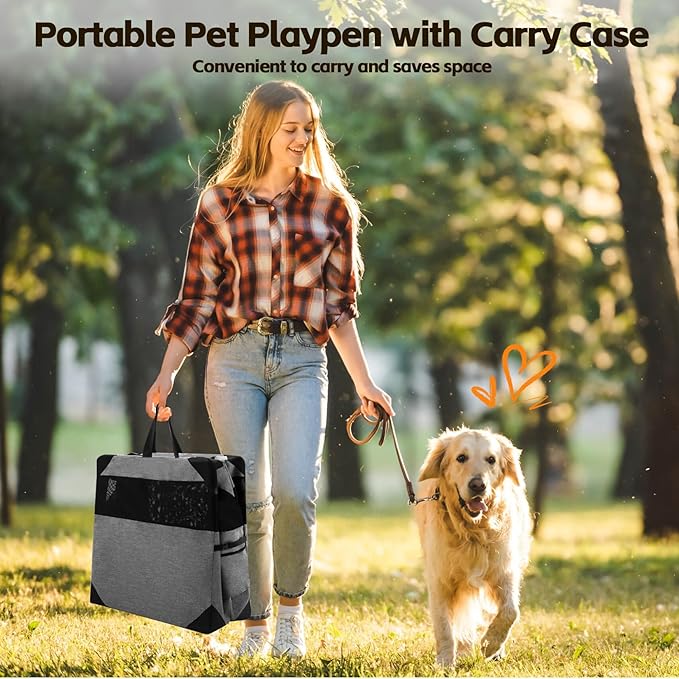 Dog Crate 30x21x21 Inch for Large or Medium Dogs, Portable and Foldable Design Perfect for Travel or Home Use, Dog Kennel with 3-Door (Deep Grey, 30 * 30 * 21)