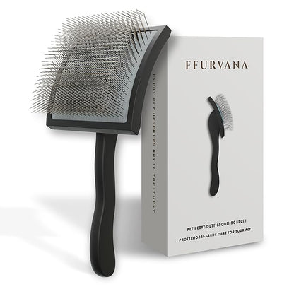 Soft-Touch Slicker Brush – Black – Professional Pet Grooming Brush for Thick & Long-Haired Dogs