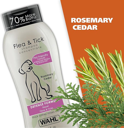 Wahl USA Flea & Tick Repelling Dog Shampoo – Defense Formula with Rosemary & Cedar – 24 Oz - 820007A
