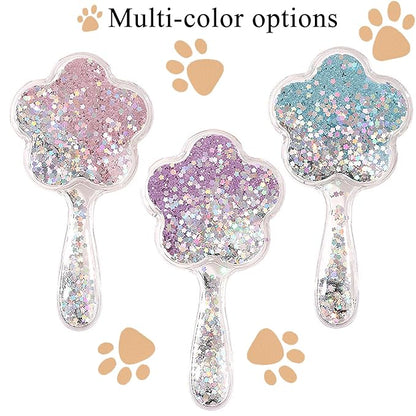 Soft Dog Brush for Small Dogs | Gentle Puppy Brush for Yorkies, Shih Tzus, Maltipoos & Maltese | Pet Hair Removal with Soft Bristles | Dog Brush for Shedding (Glitter Pink)
