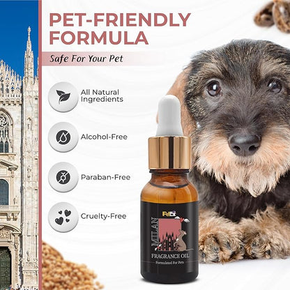 Petex Premium Pet Fragrance Oil | Ultra Premium Natural Pet Care with Dead Sea Minerals | Dog Perfume Fragrance Oil Long Lasting Scent | Natural Pet Cologne - Suitable for Dogs and Cats (Milan)