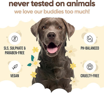 Vanilla & Shea Butter Dog Shampoo by Buddycare | Moisturising Shampoo for Dogs | Vanilla & Shea Butter Scented | with Aloe Vera and Pro Vitamin B5 (50.72oz)