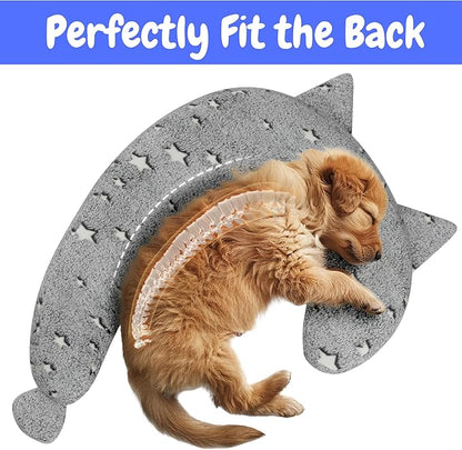 Dog Calming Pillow, Glow in The Dark Dog Put Head on, Soft Question Mark Pillows for Dogs, Kids, Adults, Washable Dog Bed Pillow, Cozy Dog Body Pillow Gifts (M Glow Gray)