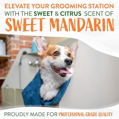TropiClean High Concentrate Dog Shampoo, Professional Grade & Size for Groomers, 42:1 Dilution, Puppy Safe, USA Made, Sweet Mandarin Scent, 1 Gallon