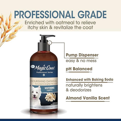 Four Paws Magic Coat Professional Series Nourishing Oatmeal Dog Whitening Shampoo, 16 oz.