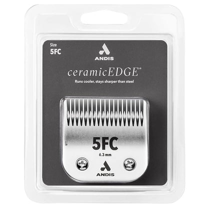 Andis CeramicEdge Carbon-Infused Steel Pet Clipper Blade, Size-5FC, 1/4-Inch Cut Length (72635),Silver