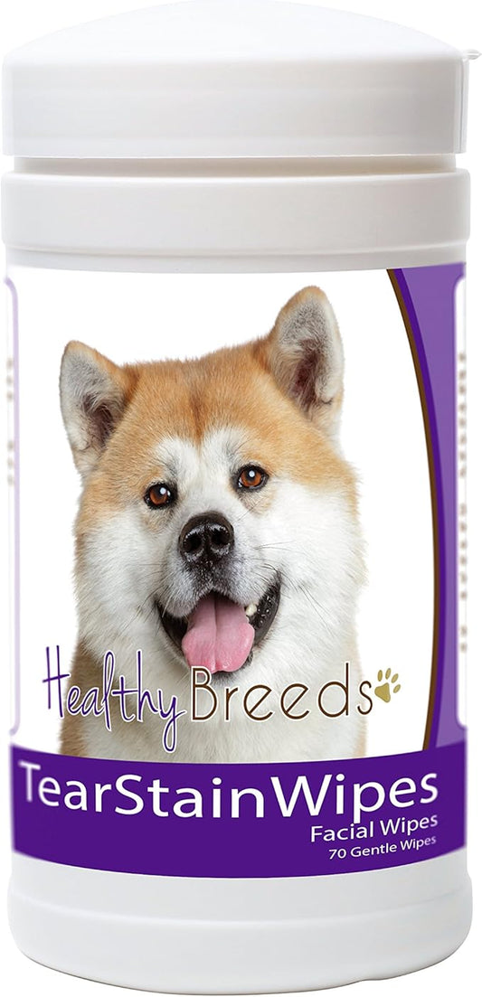 Healthy Breeds Akita Tear Stain Wipes 70 Count
